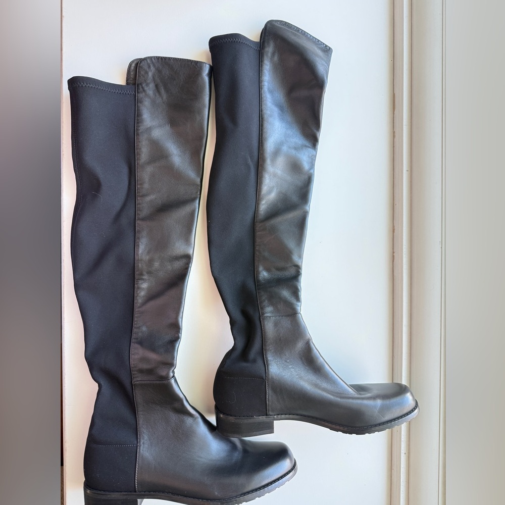 Stuart Weitzman 5050 Black Nappa Over-The-Knee Boots 6.5 M | New w/Box